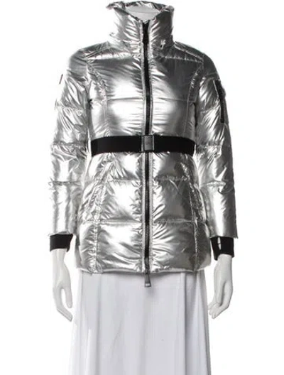 Pre-owned Sam Nylon Down Jacket In Metallic/silver