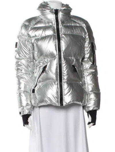 Pre-owned Sam Nylon Down Jacket In Silver