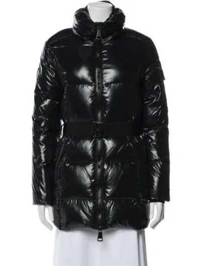 Pre-owned Sam Nylon Faux Fur Jacket In Black