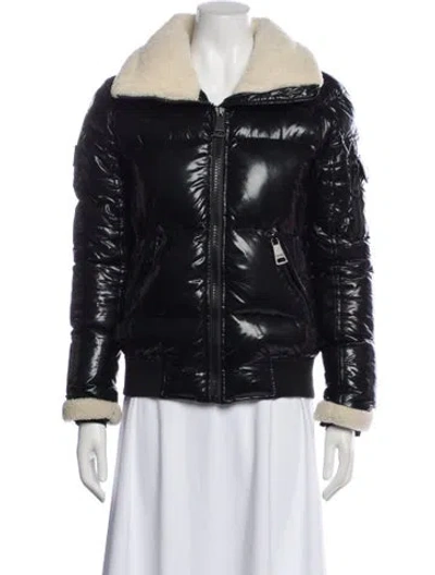 Pre-owned Sam Nylon Fur Jacket In Black