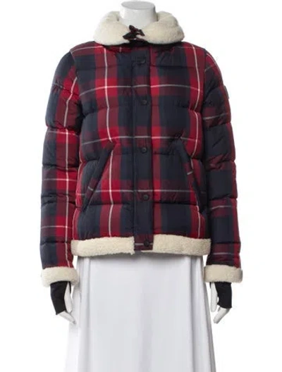 Pre-owned Sam Nylon Plaid Print Down Jacket In Multi