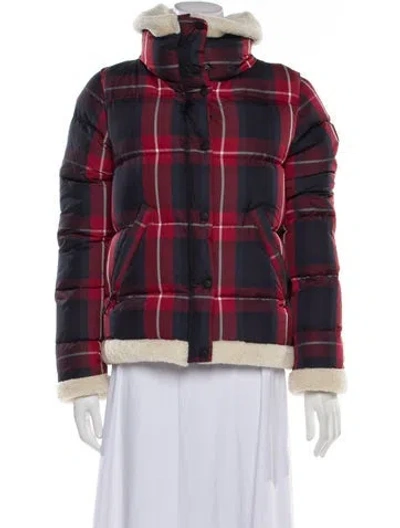Pre-owned Sam Nylon Plaid Print Down Jacket In Multi