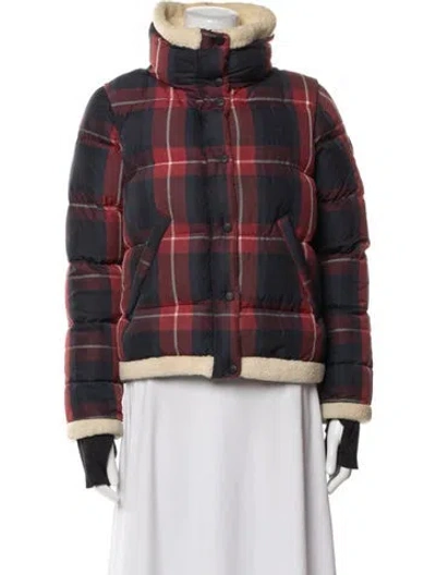Pre-owned Sam Nylon Plaid Print Down Jacket In Multi