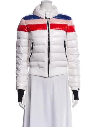 Pre-owned Sam Nylon Striped Down Jacket In Neutral