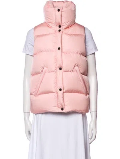 Pre-owned Sam Nylon Striped Down Jacket In Pink