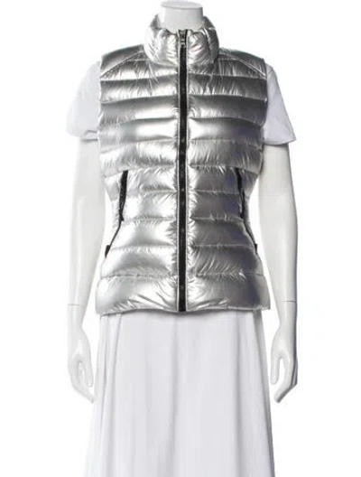Pre-owned Sam Nylon Striped Down Jacket In Silver