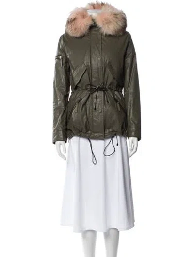 Pre-owned Sam Parka In Green/neutrals