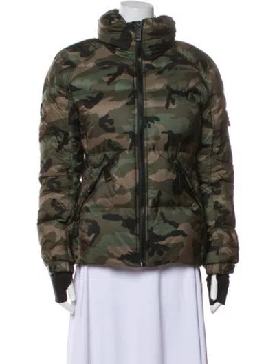 Pre-owned Sam Printed Down Jacket In Green