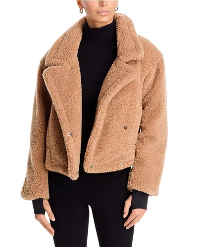 Sam Rio Sherpa Fleece Bomber Jacket In Brown