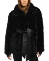 Sam Selena Faux Fur Coat In Black