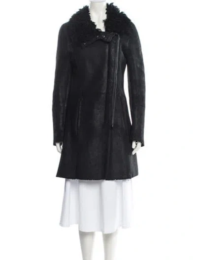 Pre-owned Sam Shearling Fur Coat In Black