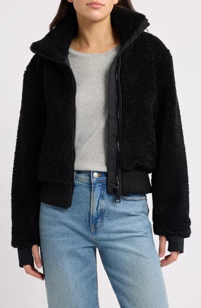 Sam . Shiloh Faux Fur Bomber Jacket In Black