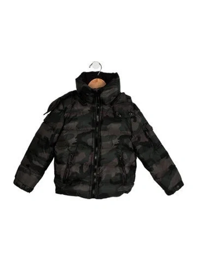 Pre-owned Sam Babies' Toddler Boys' Camouflage Print Down Jacket In Green