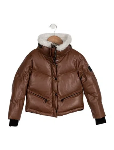 Pre-owned Sam Babies' Toddler Girls' Faux Fur Trim Jacket In Brown