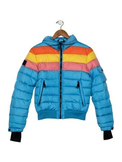 Pre-owned Sam Babies' Toddler Girls Pattern Printed Zip Closure Jacket In Blue