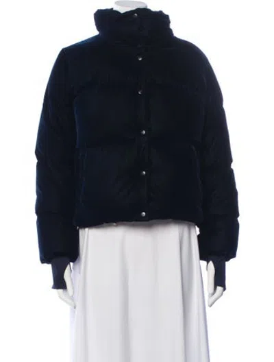 Pre-owned Sam Velvet Down Jacket In Blue