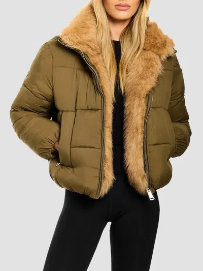 Sam Women's Amara Reversible Puffer Jacket In Green