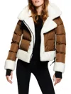 Sam Bianca Sherpa Trim Down Jacket In Multi