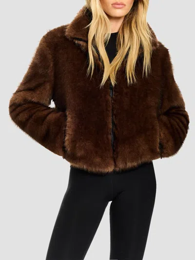 Sam Women's Bowie Faux Fur Bomber Jacket In Brown