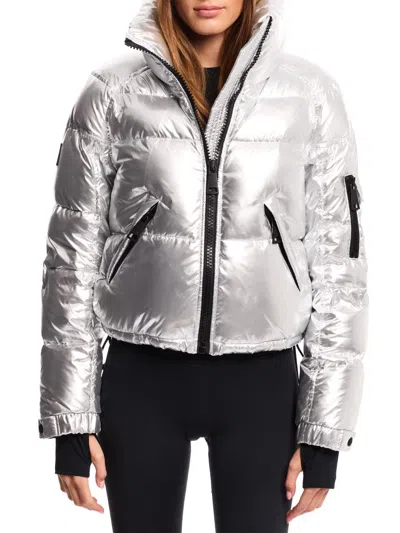 Sam Women's Freestyle Cropped Down Puffer Jacket In Silver