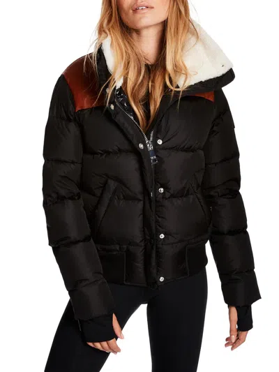 Sam Women's Sawyer Shearling-embellished Down Jacket In Black
