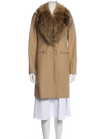 Pre-owned Sam Wool Faux Fur Jacket In Neutral