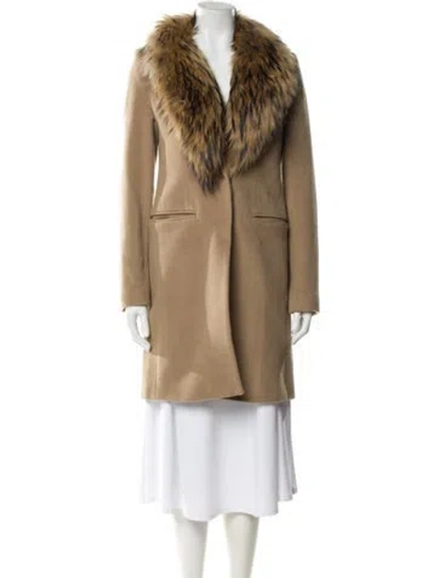 Pre-owned Sam Wool Fur Coat In Neutral