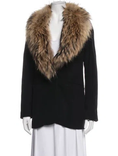 Pre-owned Sam Wool Fur Jacket In Black
