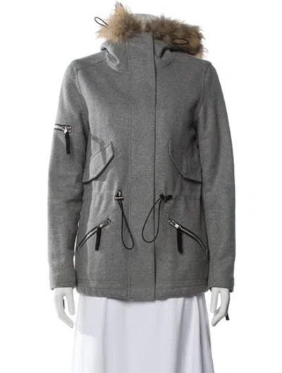 Pre-owned Sam Wool Fur Jacket In Gray