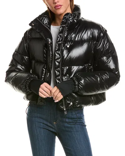 Sam . Zip-off Sleeve Cropped Down Puffer Coat In Black