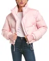 Sam . Zip-off Sleeve Cropped Down Puffer Coat In Pink