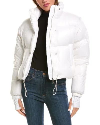 Sam . Zip-off Sleeve Cropped Down Puffer Coat In White