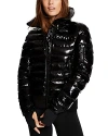 Sam Luna Quilted Bomber Coat In Caviar