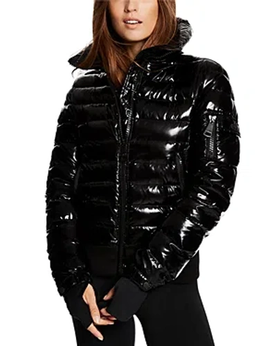 Sam. Luna Quilted Bomber Coat In Caviar