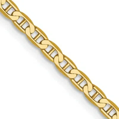 Pre-owned Samajewelers Real 10kt Yellow Gold 2.4mm Flat Anchor Chain; 24 Inch; Lobster Clasp