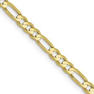 Pre-owned Samajewelers Real 10kt Yellow Gold 3mm Flat Figaro Chain; 24 Inch; Lobster Clasp