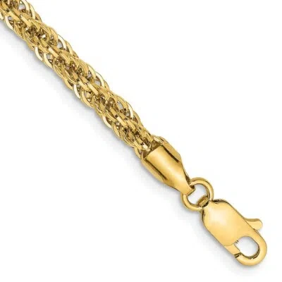 Pre-owned Samajewelers Real 14k Yellow Gold 3.3mm Diamond Cut Semi-solid Chain Bracelet; 7 Inch