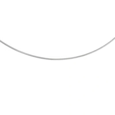 Pre-owned Samajewelers Real 14k White Gold 1mm Round Detachable Clasp Omega Necklace