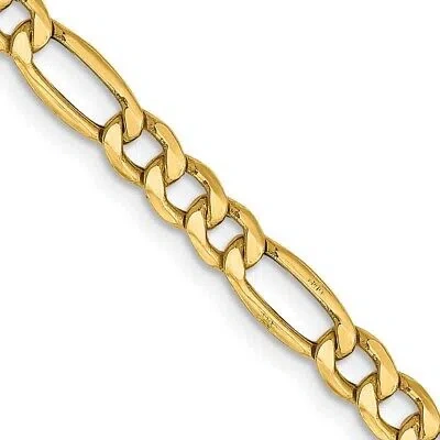 Pre-owned Samajewelers Real 14kt Yellow Gold 22 Inch 4.2mm Semi-solid Figaro With Lobster Clasp Chain