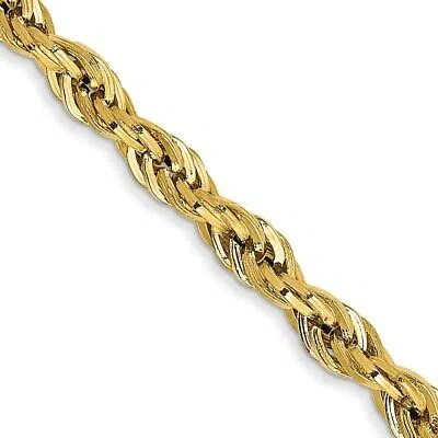 Pre-owned Samajewelers Real 14kt Yellow Gold 24 Inch 3mm Semi Solid Rope With Lobster Clasp Chain