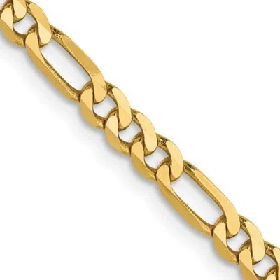 Pre-owned Samajewelers Real 14kt Yellow Gold 3.25mm Flat Figaro Chain; 22 Inch; Lobster Clasp