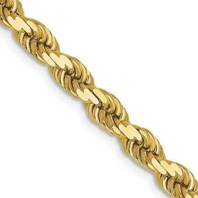 Pre-owned Samajewelers Real 14kt Yellow Gold 4mm Diamond-cut Rope Chain; 20 Inch; Lobster Clasp