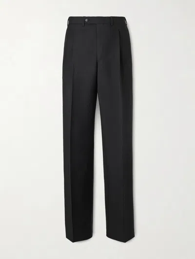 Saman Amel Amo Straight-leg Wool And Mohair-blend Suit Trousers In Black
