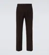 Saman Amel Amo Wool Twill Straight Pants In Brown