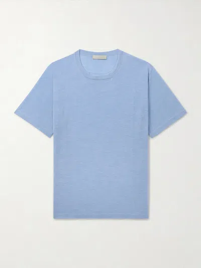 Saman Amel Cashmere And Silk-blend T-shirt In Blue