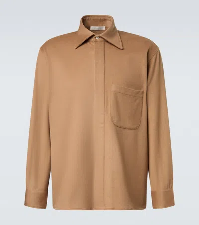 Saman Amel Cashmere Overshirt In Brown