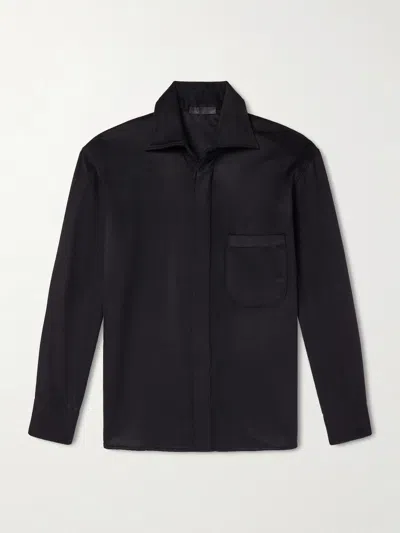 Saman Amel Cashmere Shirt Jacket In Black