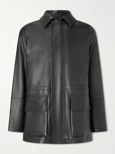 Saman Amel City Leather Jacket In Black