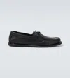 Saman Amel City Moc Leather Loafers In Black