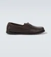 Saman Amel City Moc Leather Loafers In Brown